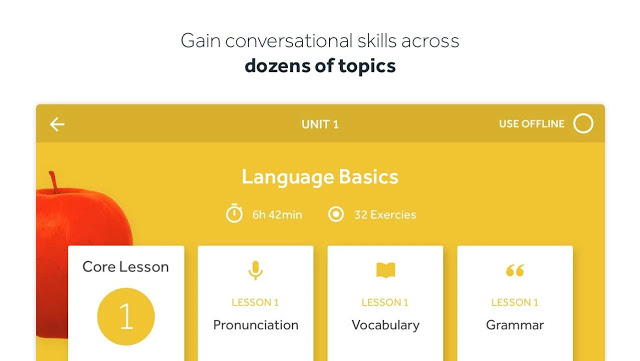 تطبيق تعلم اللغات Learn Languages: Rosetta Stone للاندرويد