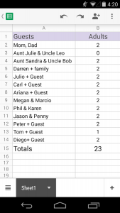 Google Sheets 