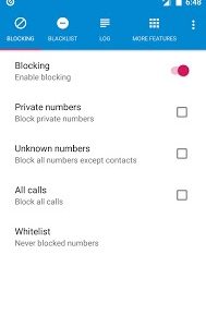 تطبيق Call Blocker لحجب و منع المكالمات من الارقام الغير معروفة