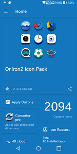 تطبيق Oniron 2 icon pack لتغيير شكل التطبيقات و ايقونات الهاتف