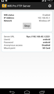 تطبيق WiFi PRO FTP Server لتحويل هاتفك الى سيرفر FTP لنقل و استقبال الملفات بسرعة عالية