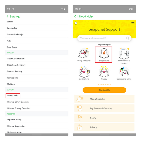 كيف ارجع الستريك إذا راح Snapstreak