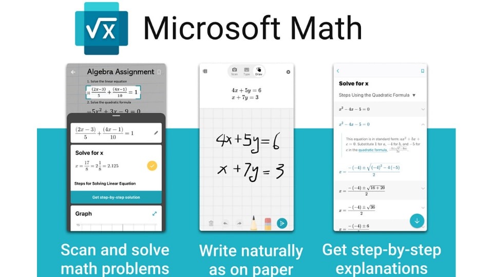 برنامج Microsoft Math Solver لحل المعادلات الصعبة
