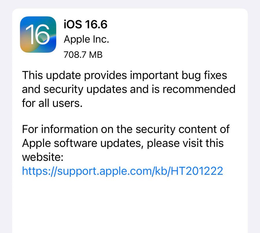 تحميل تحديث iOS 16.6 الجديد 2023